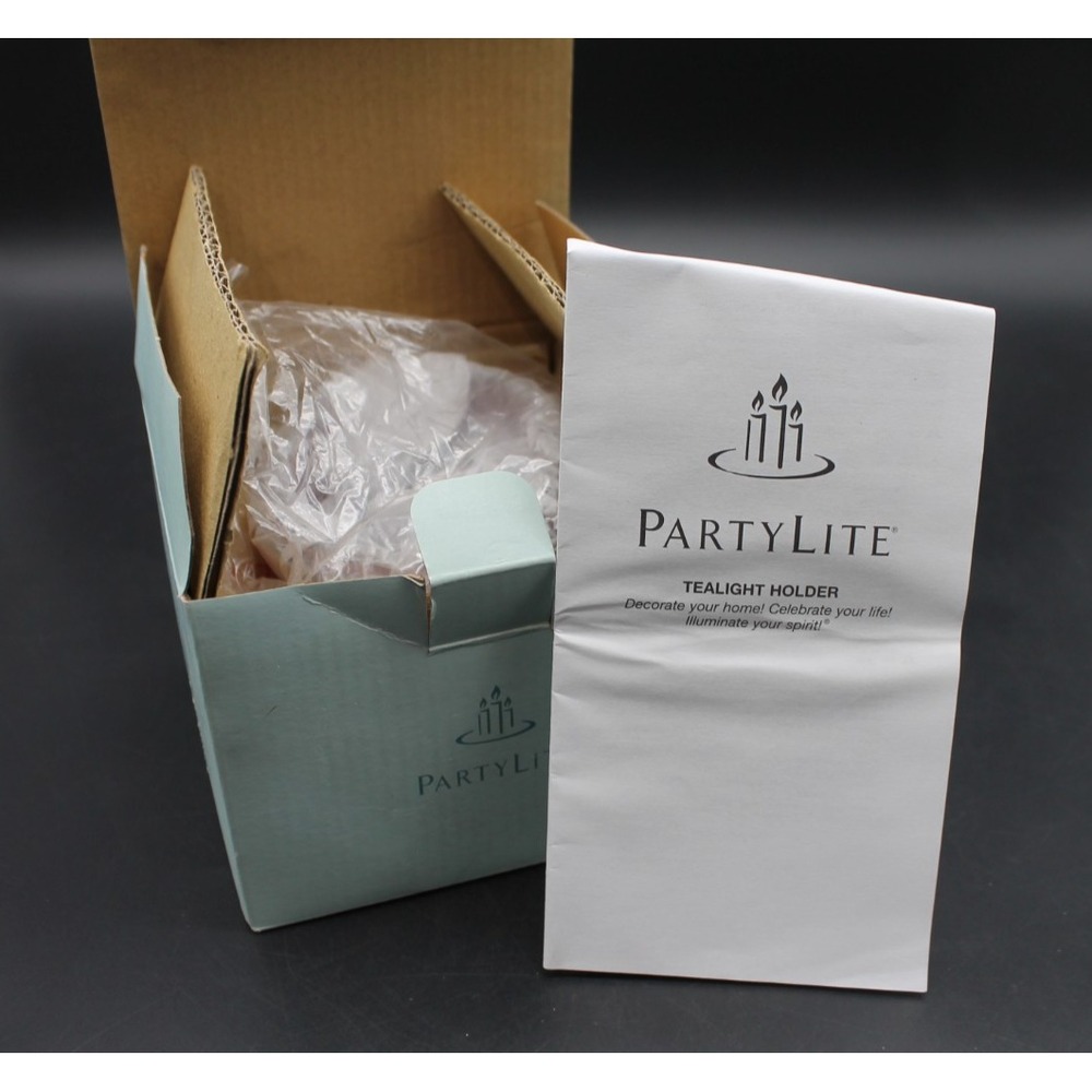 Partylite Natures Bounty Ruby Red Apple Glass Tea Light Votive Candle Holder NIB - Picture 9 of 15